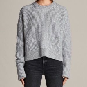 ALL SAINTS Pierce grey crew sweater